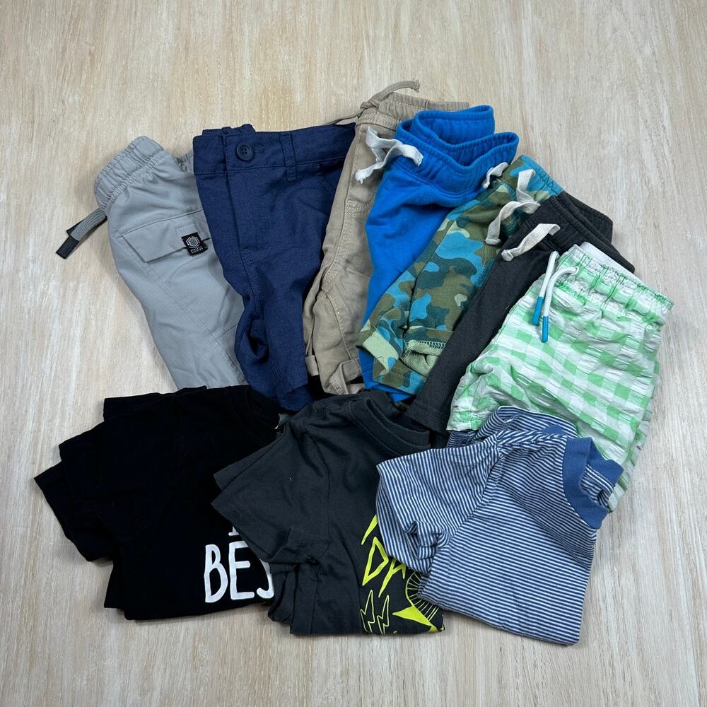 3T Boys Clothing Bundle 10 Piece Shirts Shorts Levi's Carter's Cat Jack Mix Lot